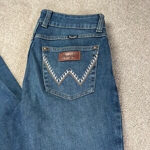 Wrangler Women 29x36 Bootcut Jeans Blue Embroidered Pocket Western Cowgirl Tall